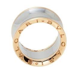 Pre Owned Bvlgari B.Zero1 Anish Kapoor 18K Rose Gold & Steel Band Ring Size 55