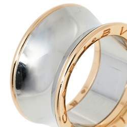 Pre Owned Bvlgari B.Zero1 Anish Kapoor 18K Rose Gold & Steel Band Ring Size 55