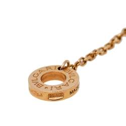 Pre Owned Bvlgari Divas' Dream 18K Rose Gold Mother of Pearl & Diamond Pendant Necklcae