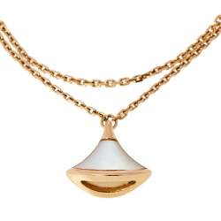 Pre Owned Bvlgari Divas' Dream Mother of Pearl 18K Rose Gold Bracelet M/L
