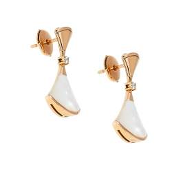 Rose gold DIVAS' DREAM Earrings White with 0.07 ct Diamonds,Mother