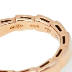 Pre Owned Bvlgari Serpenti Viper 18K Rose Gold Band Ring Size EU 50