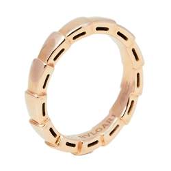 Pre Owned Bvlgari Serpenti Viper 18K Rose Gold Band Ring Size EU 50