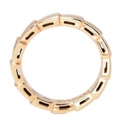 Pre Owned Bvlgari Serpenti Viper 18K Rose Gold Band Ring Size EU 50
