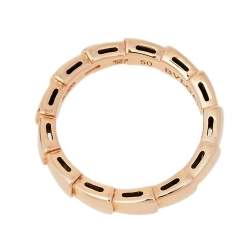Pre Owned Bvlgari Serpenti Viper 18K Rose Gold Band Ring Size EU 50