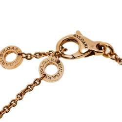 Pre Owned Bvlgari B.Zero1 3 Band 18K Rose Gold White Ceramic Pendant Necklace