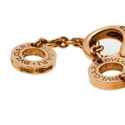 Pre Owned Bvlgari B.Zero1 3 Band 18K Rose Gold White Ceramic Pendant Necklace