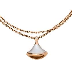Pre Owned Bvlgari Divas' Dream Mother of Pearl 18K Rose Gold Bracelet M/L