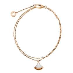 Pre Owned Bvlgari Divas' Dream Mother of Pearl 18K Rose Gold Bracelet M/L
