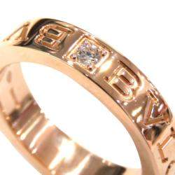 Pre Owned Bvlgari Bvlgari Bvlgari 18K Rose Gold Diamond Ring Size EU 52