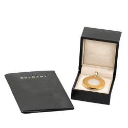 Bvlgari Onyx Stainless Steel & Mother of Pearl 18K Yellow Gold Reversible Large Pendant