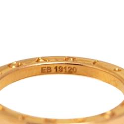 Pre Owned Bvlgari B.Zero1 White Ceramic 18k Rose Gold Band Ring Size 56