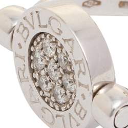 Bvlgari Onyx Diamond 18K White Gold Flip Ring 50