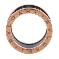 Pre Owned Bvlgari B.Zero1 Lapis Lazuli 18K Rose Gold Band Ring Size 54