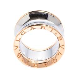 Bvlgari Anish Kapoor B.Zero1 18K Rose Gold & Steel Band Ring Size 52 