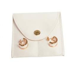 Pre Owned Bvlgari B.Zero1 White Ceramic 18K Rose Gold Earrings 
