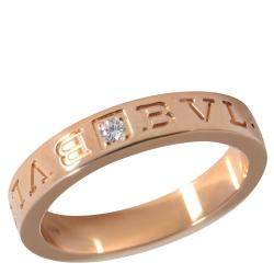 Bvlgari Bvlgari Bvlgari 18K Rose Gold Diamond Ring Size EU 60