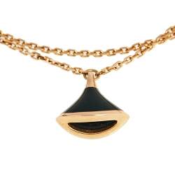 Bvlgari Divas' Dream Onyx 18k Rose Gold Charm Bracelet M/L