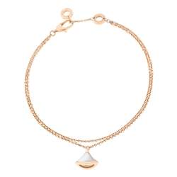 Bvlgari Divas’ Dream Mother of Pearl 18K Rose Gold Charm Bracelet M/L
