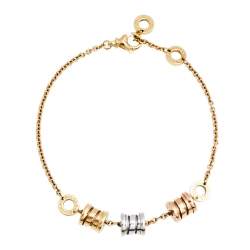 Pre Owned Bvlgari B.Zero1 18K Three Tone Gold Station Bracelet