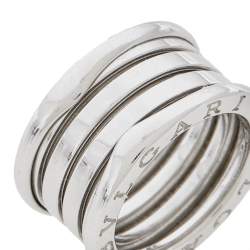 Bvlgari B.Zero1 18K White Gold 4- Band Ring Size 50