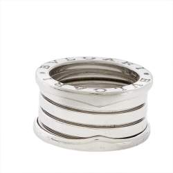 Bvlgari B.Zero1 18K White Gold 4- Band Ring Size 50