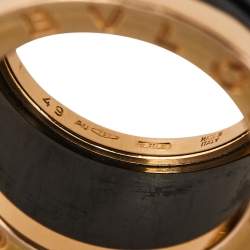 Pre Owned Bvlgari B.Zero1 Black Ceramic 18K Rose Gold 4- Band Ring Size 49