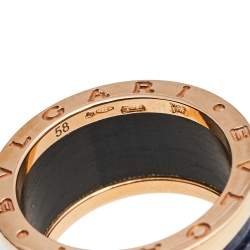 Bvlgari B.Zero1 Lapis Lazuli 18K Rose Gold Band Ring Size 58