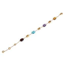 Pre Owned Bvlgari Allegra 18K Yellow Gold Sapphire Multi Colored Bracelet 21
