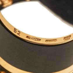 Pre Owned Bvlgari B.Zero1 Green Marble 18K Rose Gold 4-Band Ring Size 52