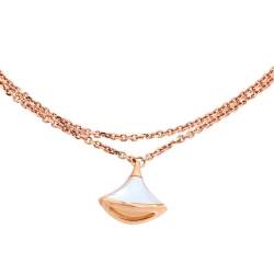 Pre Owned Bvlgari Divas' Dream Mother of Pearl 18K Rose Gold Bracelet SM 