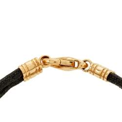 Pre Owned Bvlgari Astrale 18K Yellow Gold Black Cord Bracelet