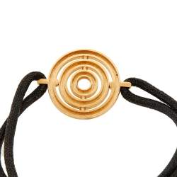 Pre Owned Bvlgari Astrale 18K Yellow Gold Black Cord Bracelet