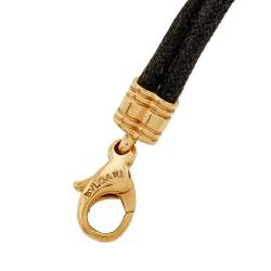 Pre Owned Bvlgari Astrale 18K Yellow Gold Black Cord Bracelet