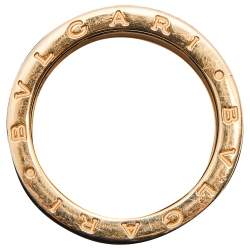 Pre Owned Bvlgari B.Zero1 White Ceramic 18k Rose Gold 4-Band Ring Size 61