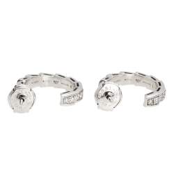 Pre Owned Bvlgari Serpenti Viper Diamond 18K White Gold Earrings 