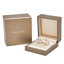 Pre Owned Bvlgari Serpenti Viper Diamond 18K White Gold Earrings 