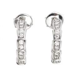 Pre Owned Bvlgari Serpenti Viper Diamond 18K White Gold Earrings 