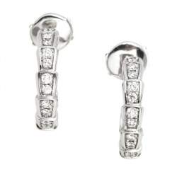 Pre Owned Bvlgari Serpenti Viper Diamond 18K White Gold Earrings 
