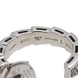 Pre Owned Bvlgari Serpenti Viper Diamond 18K White Gold Earrings 