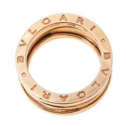 Pre Owned Bvlgari B.Zero1 18k Rose Gold Open Band Ring Size 57
