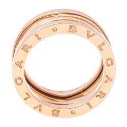 Pre Owned Bvlgari B.Zero1 18k Rose Gold Open Band Ring Size 57