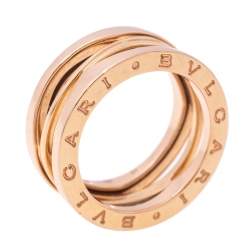 Pre Owned Bvlgari B.Zero1 18k Rose Gold Open Band Ring Size 57