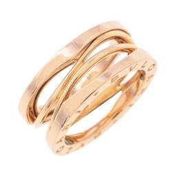 Pre Owned Bvlgari B.Zero1 18k Rose Gold Open Band Ring Size 57