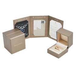 Pre Owned Bvlgari Bvlgari Diamond 18k Rose Gold Band Ring Size 51