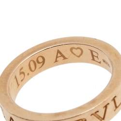 Pre Owned Bvlgari Bvlgari Diamond 18k Rose Gold Band Ring Size 51