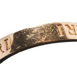 Pre Owned Bvlgari Bvlgari Diamond 18k Rose Gold Band Ring Size 51