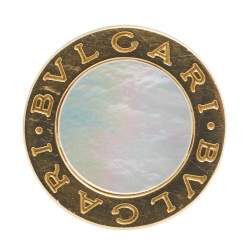 Pre Owned Bvlgari Mother of Pearl 18k Yellow Gold Ring Size 52