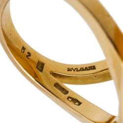 Pre Owned Bvlgari Mother of Pearl 18k Yellow Gold Ring Size 52