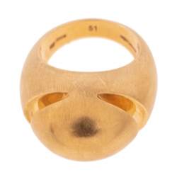 Pre Owned Bvlgari Fancy High Dome 18k Rose Gold Ring Size 51